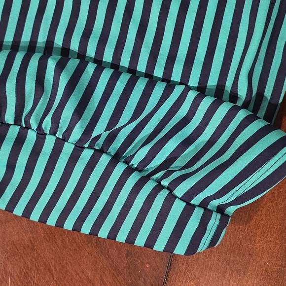 (J29) Striped Blue and Green Swim Maternity Top Womans Sz L - Picture 3 of 5